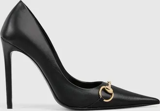 Gucci Womens Donna Pump, Black, Leather
