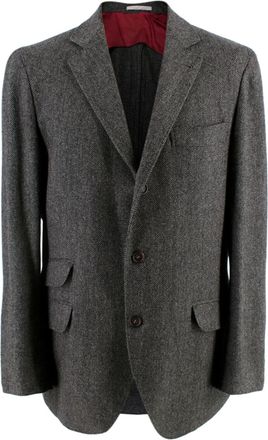 Brunello Cucinelli Grey Cashmere Blazer Size S