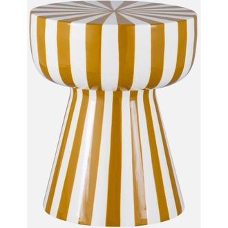 Sweeek Mesa auxiliar de acero esmaltado con rayas