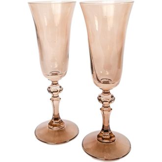 Estelle Colored Glass Set of 2 Regal Flutes in Amber Smoke at Nordstrom