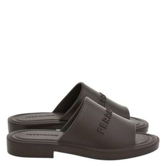 Ferragamo Giuneva Logo Embossed Slides, Size 9