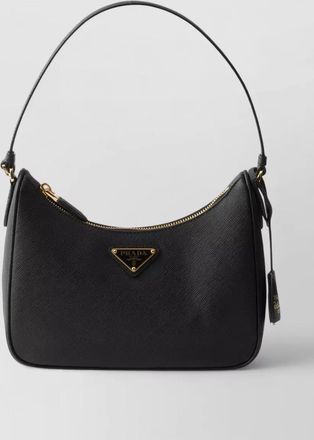 Prada shoulder bag textured handle gold hardware adjustable