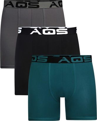 AQS Classic Fit Boxer Briefs - Pack of 3 in Black/teal/grey at Nordstrom Rack, Size Medium