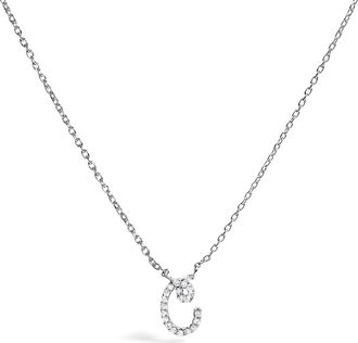 House of Brilliance 10K Gold Diamond Accent A-Z Initial Script Style Pendant Necklace
