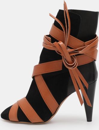 Isabel Marant Black Leather And Suede Mid Calf Boots