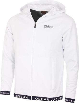 Oscar Jacobson Mens Travis Full Zip Golf Hoody - White/Navy - XXL