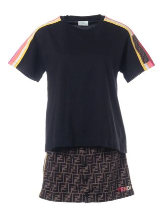 Fendi 2021 striped Zucca skirt set - Black
