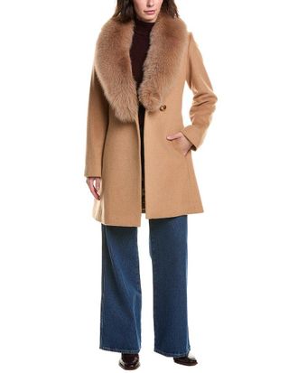 Sofiacashmere Sofiacashmere Short Wool-Blend Coat