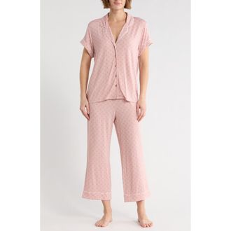 Nordstrom Rack Tranquility Cropped Pajamas in Pink L Floral Lattice at Nordstrom Rack, Size X-Small