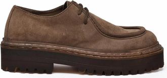 Officine Creative Olive Green Suede Lace-Up Ankle Boots