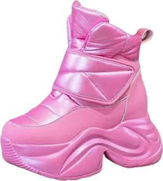 Generic Ladies Ankle Booties, Black Platform Ankle Boots Women - Fashion Chunky Heel Booties Casual Going Out Short Boot Solid Color Shoes for Winter Classic 