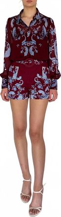 Hemant & Nandita Hiba High Waist Shorts In Merlot
