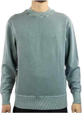 Calvin Klein Vintage Washed Applique Sweatshirt - Heren - Ronde hals truien - Groen - XL - Katoen - Truien & Vesten
