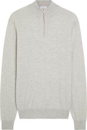 Les Deux Greyson Half-zip Merino Wool Jumper - Grey - XL