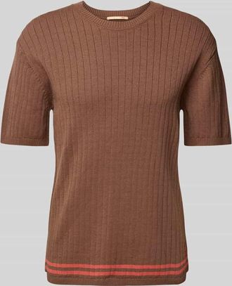 Scotch & Soda Strickshirt mit Rundhalsausschnitt in Schoko, Größe XXL