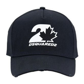 Dsquared2 Logo Baseball Cap with Buckle Closure - unisex - Dsquared2 - Hats & Caps - Black - ONE SIZE - Accessories