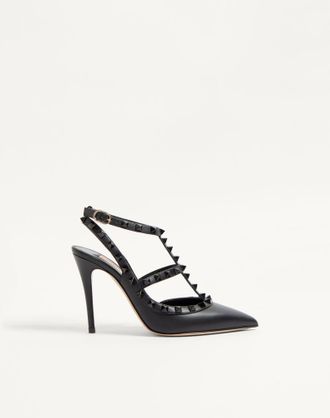 Valentino Garavani D&eacute;collet&eacute; Rockstud Con Cinturini E Borchie In Tono 100Mm Donna NERO 34.5