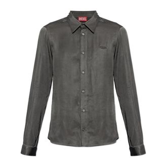 Diesel S-Kinny-Albg Shirt - Heren - Casual Overhemden - Grijs - S - Leer - Overhemden