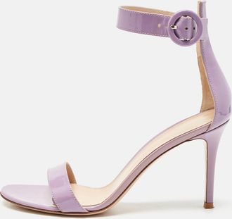 Gianvito Rossi Lilac Patent Leather Portofino Sandals