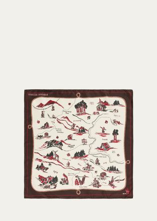 Moncler Mens Silk-Blend Foulard
