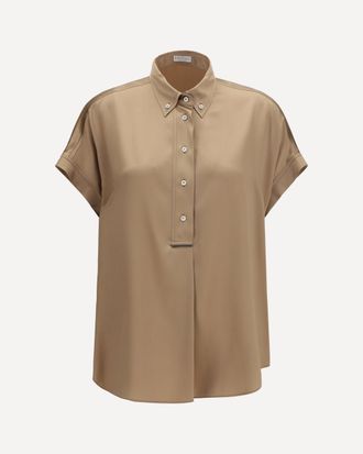 Brunello Cucinelli Silk Shirt Female XL
