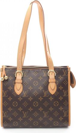 Louis Vuitton Brown Coated Canvas Leather Handbag Tote Bag (Pre-Owned)