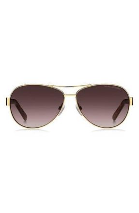 Marc Jacobs 60mm Aviator Sunglasses in Gold Havana/Brown Gradient at Nordstrom Rack
