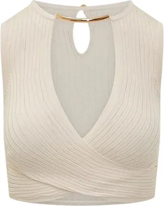 Elisabetta Franchi Donna, Top, Beige, M, new