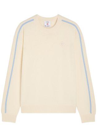 Casablanca Casablanca Crew-neck Wool and Cashmere-blend Jumper - Cream - XL
