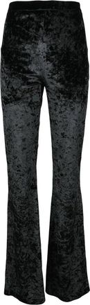 Nineminutes Textured Stretch Trousers with Flared Hem and Elasticated Waistband