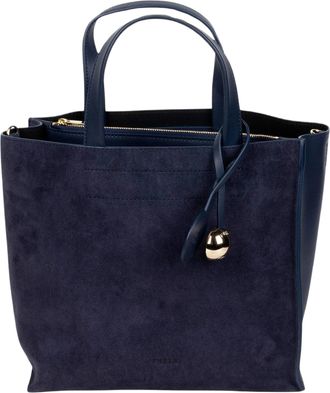 Furla Compact Rectangular Tote With Asymmetrical Divider And Leather Accents