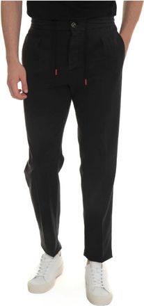 Kiton Joggingbroek - Heren - Slim Fit Broeken - Zwart - W35 - Katoen - Broeken