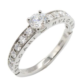 Bulgari Silver Clear Platinum 950 Band Ring (Pre-Owned)