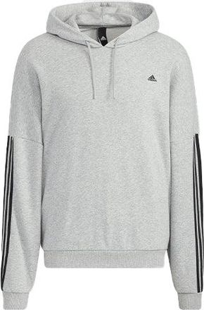 adidas Mens adidas City Swt Pohd Solid Color Stripe Sports Gray HC9966