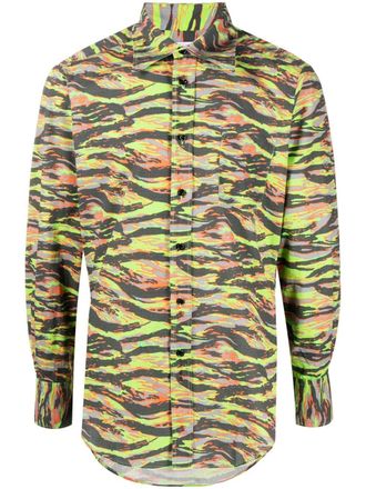 ERL Camicia in cotone con stampa zebra - Verde