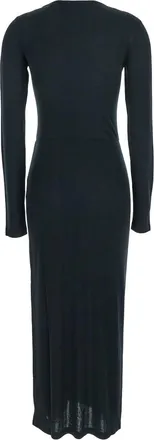 Isabel Marant Womens Black Midi Dress With Round Neck And Ruched Details Modal