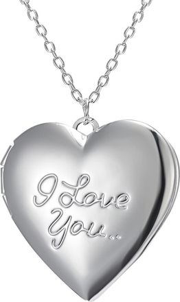 Generic Heart Locket Necklace For Women Girl Shaped Photo That Can Hold Picture Gift Daughter Girlfriend Grandmother Laye Disc Pendant Choker for (B, One Size