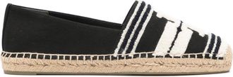Tory Burch Double T espadrilles - women - Calf Leather/Fabric/Rubber/Canvas - 7 - Black