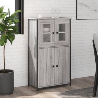 vidaXL Vidaxl - Aparador Alto Madera Contrachapada Gris Sonoma 62x32x106,5 Cm