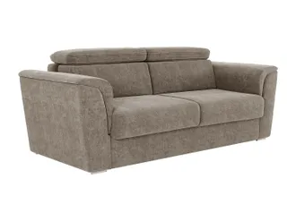 Vente-Unique Divano Letto 4 Posti Express In Tessuto Testurizzato Tortora Letto 160 Cm Materasso 18 Cm - Rizora