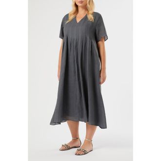 Marina Rinaldi Velogio Midi Dress in Medium Grey at Nordstrom, Size 14W