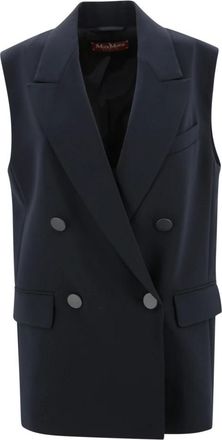 Max Mara Waistcoats, female, Blue, XS, Blue Jackets for Stylish Look