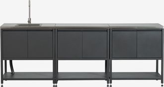 Sklum Cocina Modular De Exterior De 3 Piezas Con Fregadero Y Almacenaje En Acero Savona Sklum