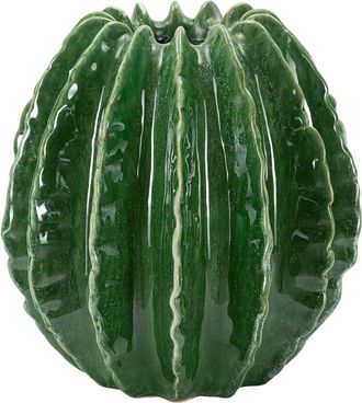 Dmora Vaso Fafamofa, Dise&ntilde;o Con Cactus, Di&aacute;metro 7.5 Cm, Verde