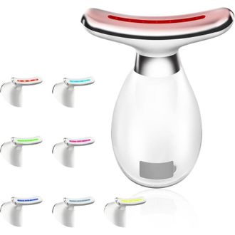 OEM Masajeador Facial, Dispositivo De Belleza Antiarrugas Para Rostro Y Cuello, 7 Colores, 3 Modos, Vibraci&oacute;n De Alta Frecuencia De 42&deg;, Masajeador El&eacute;ctr