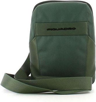 Piquadro Mens Crossbody Bag Green Recycled Polyester Crossbody-bags