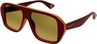 Gucci Zonnebril Gg 1615S 003 - Heren - Zonnebrillen - Rood - 57 MM - Accessoires