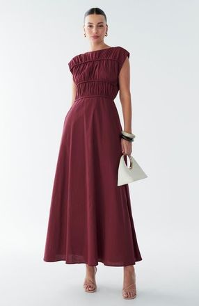 BWLDR Eden Maxi Dress in Burgundy at Nordstrom, Size 8