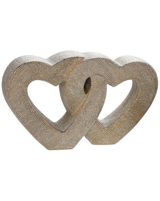 Sagebrook Home Ceramic Double Heart Table