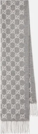 Gucci GG fringed cashmere scarf